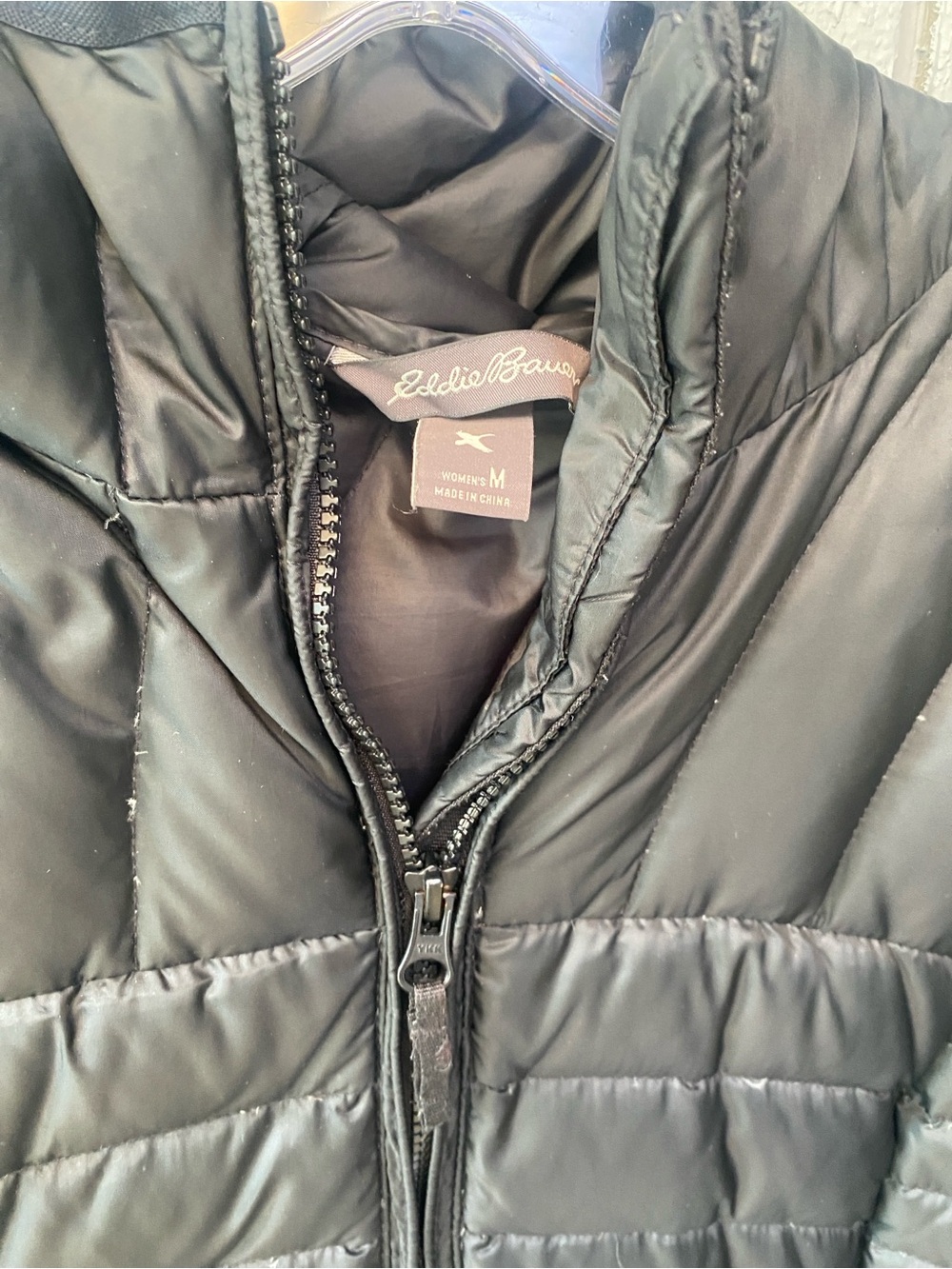 Eddie Bauer Black Long Packable Puffer Coat with Hood - Picture 4 of 8